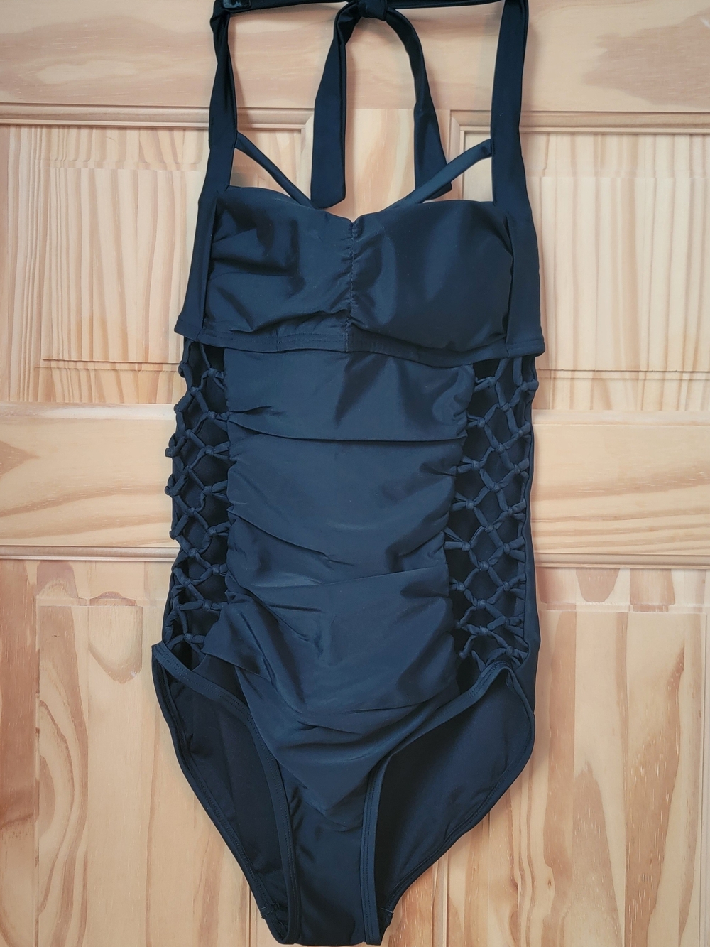Swimsuits for All Black Cutout Underwire One-Piece Swimsuit - Size 6 - Picture 2 of 4